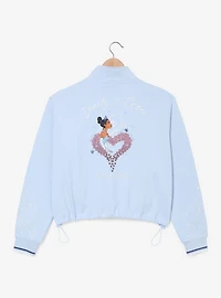 Disney The Princess and Frog Tiana Floral Women's Plus Cropped Quarter Zip Crewneck - BoxLunch Exclusive