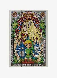 Nintendo The Legend of Zelda Link & Zelda Stained Glass Wood Wall Art
