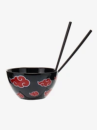 Naruto Shippuden Akatsuki Clouds Allover Print Ramen Bowl with Chopsticks