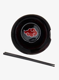 Naruto Shippuden Akatsuki Clouds Allover Print Ramen Bowl with Chopsticks