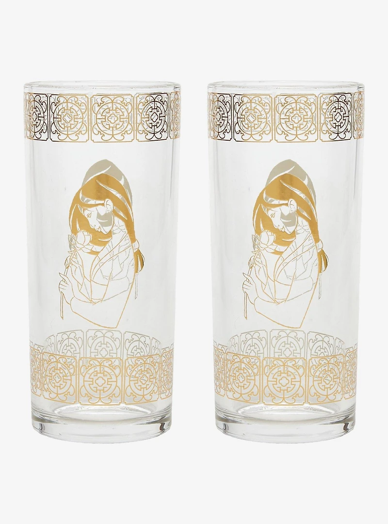 Disney Mulan Gold Drinking Glass Set - BoxLunch Exclusive