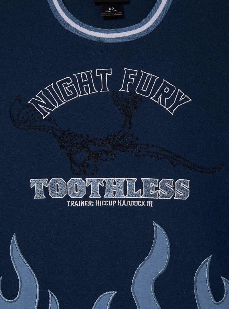 Dreamworks How To Train Your Dragon Toothless Flame Panel Crewneck - BoxLunch Exclusive