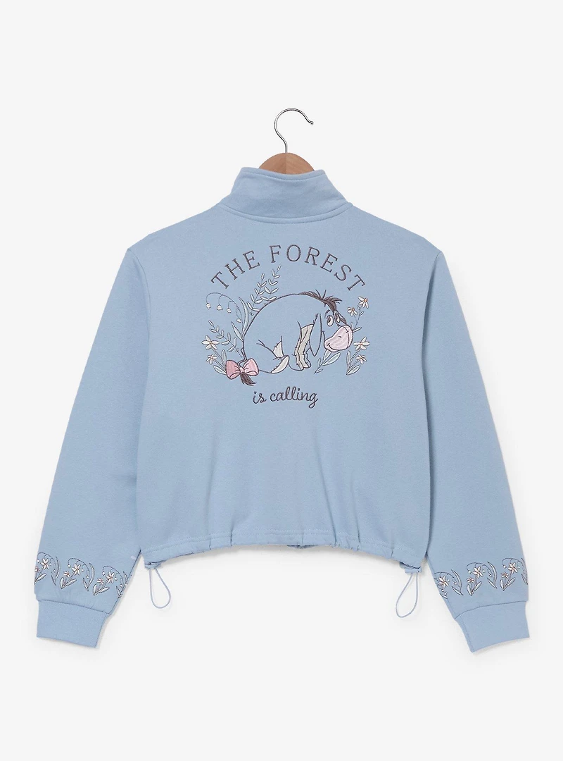 Disney Winnie the Pooh Eeyore Floral Women's Cropped Athletic Crewneck - BoxLunch Exclusive