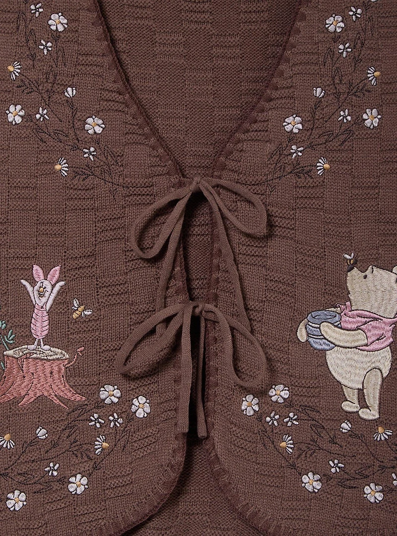 Disney Winnie the Pooh Floral Embroidered Women's Plus Knit Vest - BoxLunch Exclusive