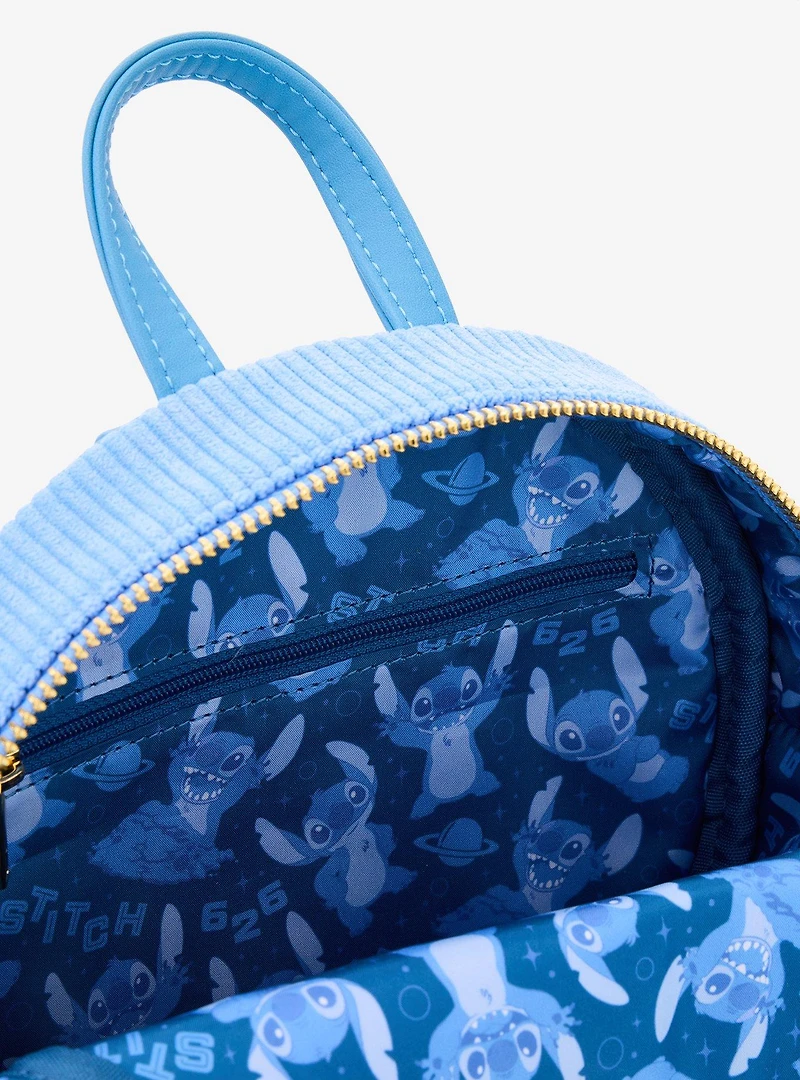 Loungefly Disney Lilo & Stitch Corduroy Embroidered Stitch Convertible Mini Backpack - BoxLunch Exclusive