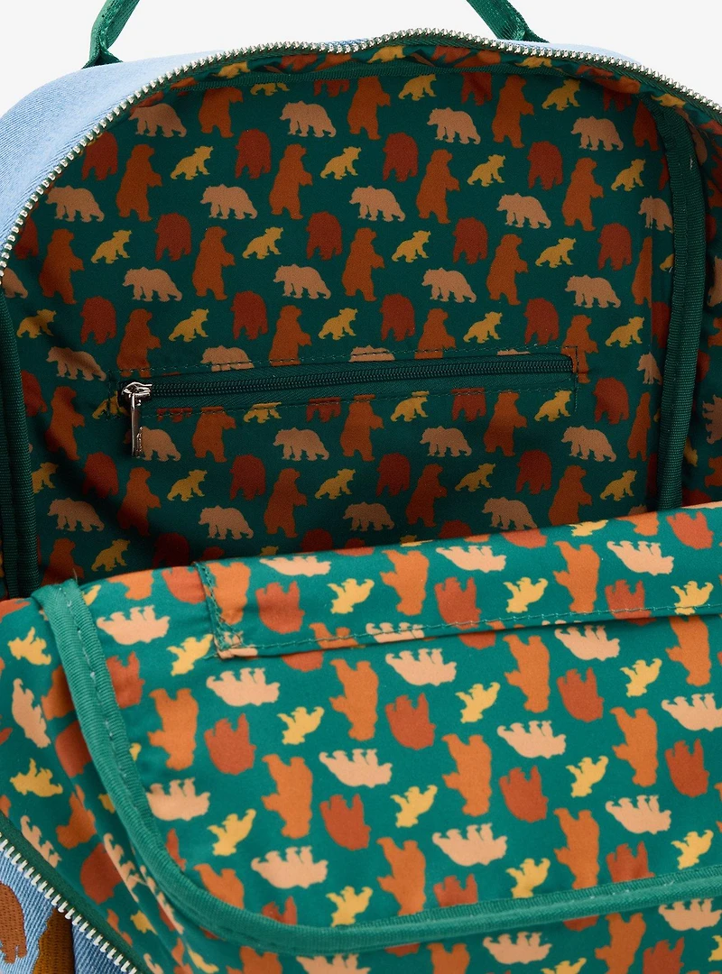 Loungefly Disney Brother Bear Embroidered Icons Denim Mini Backpack - BoxLunch Exclusive