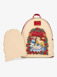 Loungefly Disney Beauty and the Beast Belle Roses Magnetic Door Mini Backpack - BoxLunch Exclusive
