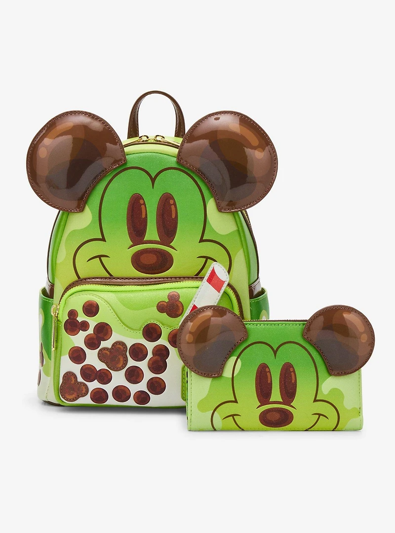 Loungefly Disney Mickey Mouse Green Tea Boba Figural Mini Backpack - BoxLunch Exclusive