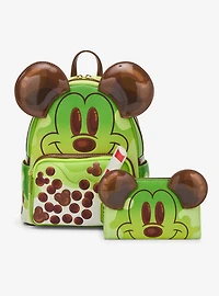 Loungefly Disney Mickey Mouse Green Tea Boba Figural Mini Backpack - BoxLunch Exclusive