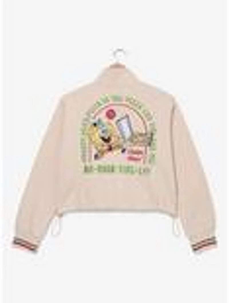 SpongeBob SquarePants Krusty Krab Pizza Logo Women's Plus Cropped Quarter Zip Crewneck - BoxLunch Exclusive