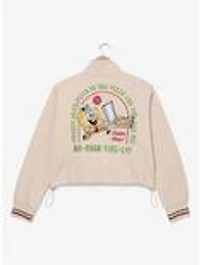 SpongeBob SquarePants Krusty Krab Pizza Logo Women's Plus Cropped Quarter Zip Crewneck - BoxLunch Exclusive