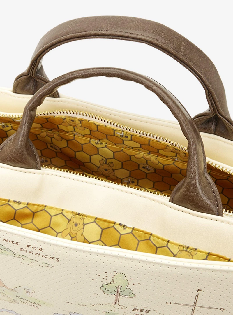 Loungefly Disney Winnie the Pooh Hundred Acre Wood Map Pin Display Tote Bag