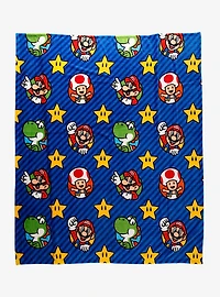 Nintendo Super Mario Bros. Characters Allover Print Fleece Throw