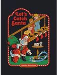 Steven Rhodes Let's Catch Santa Black T-Shirt