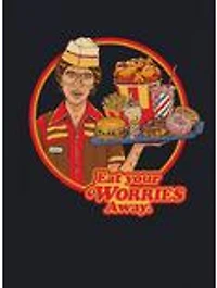 Steven Rhodes Eat Your Worries Black T-Shirt