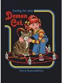 Steven Rhodes Caring For Your Demon Cat Black T-Shirt