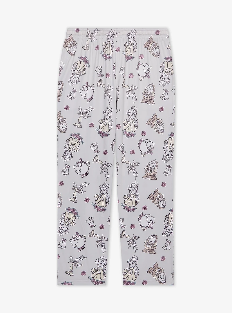 Disney Beauty and the Beast Belle & Friends Allover Print Plus Sleep Pants - BoxLunch Exclusive