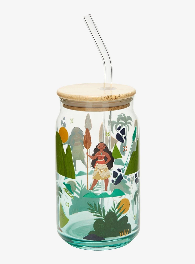 Disney Moana Icons Glass Cup with Straw — BoxLunch Exclusive