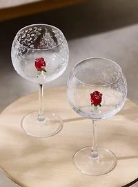Disney Beauty and The Beast Roses Wine Glass Set - BoxLunch Exclusive