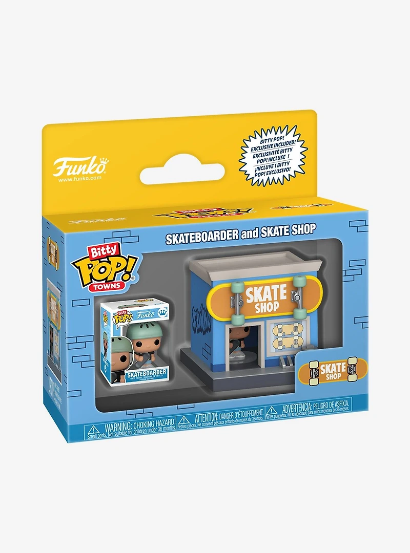 Funko Bitty Pop! Towns Skateboarder and Skate Shop Mini Figure Set