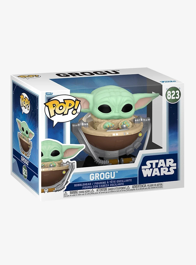 Funko Pop! Star Wars Rides The Mandalorian and Grogu Grogu in Pram Vinyl Bobblehead
