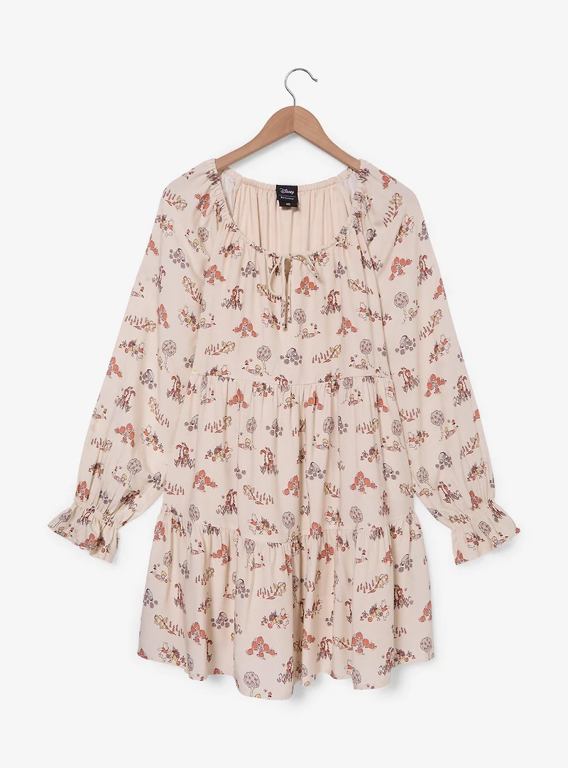 Disney Winnie the Pooh Veggie Garden Allover Print Long Sleeve Dress - BoxLunch Exclusive