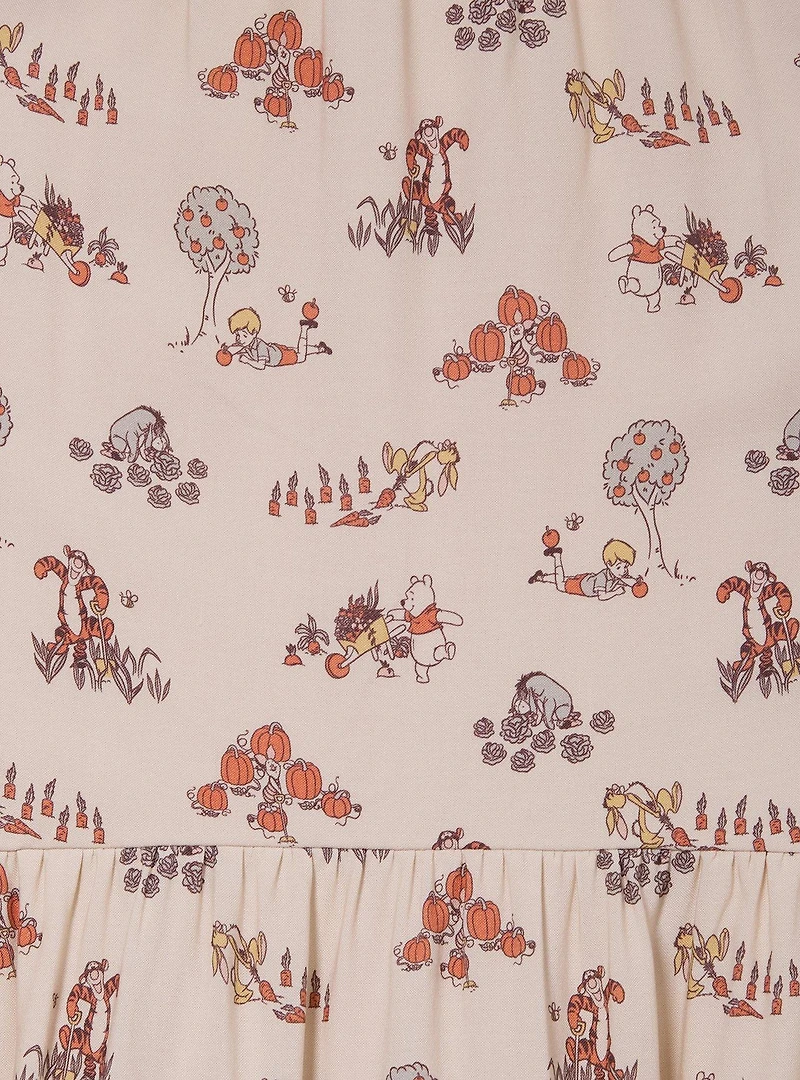Disney Winnie the Pooh Veggie Garden Allover Print Long Sleeve Dress - BoxLunch Exclusive