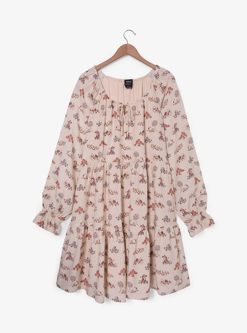 Disney Winnie the Pooh Veggie Garden Allover Print Long Sleeve Plus Dress - BoxLunch Exclusive