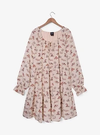 Disney Winnie the Pooh Veggie Garden Allover Print Long Sleeve Plus Dress - BoxLunch Exclusive