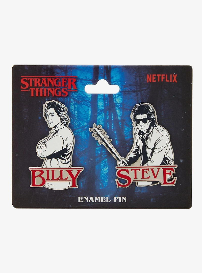 Stranger Things Steve & Billy Retro Enamel Pin Set — BoxLunch Exclusive