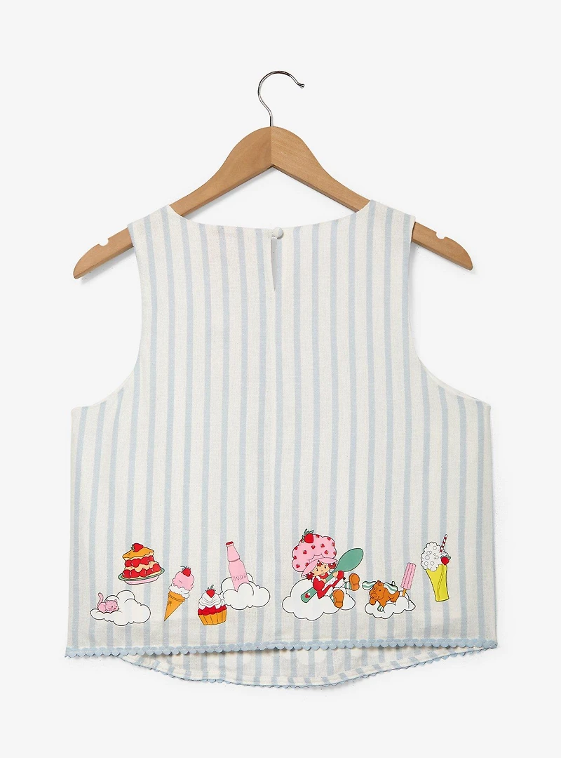 Strawberry Shortcake Desserts Striped Women's Plus Cropped Linen Tank - BoxLunch Exclusive