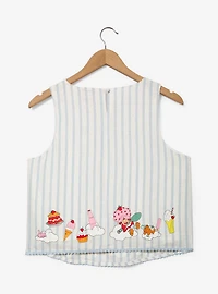 Strawberry Shortcake Desserts Striped Women's Plus Cropped Linen Tank - BoxLunch Exclusive