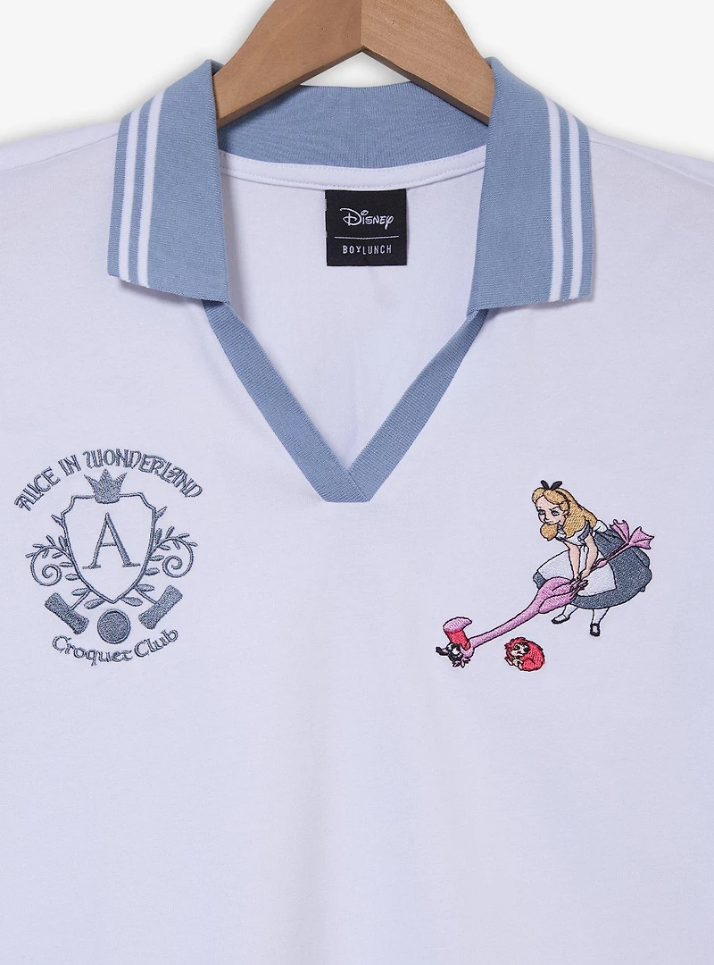 Disney Alice Wonderland Croquet Club Women's Cropped Polo T-Shirt - BoxLunch Exclusive