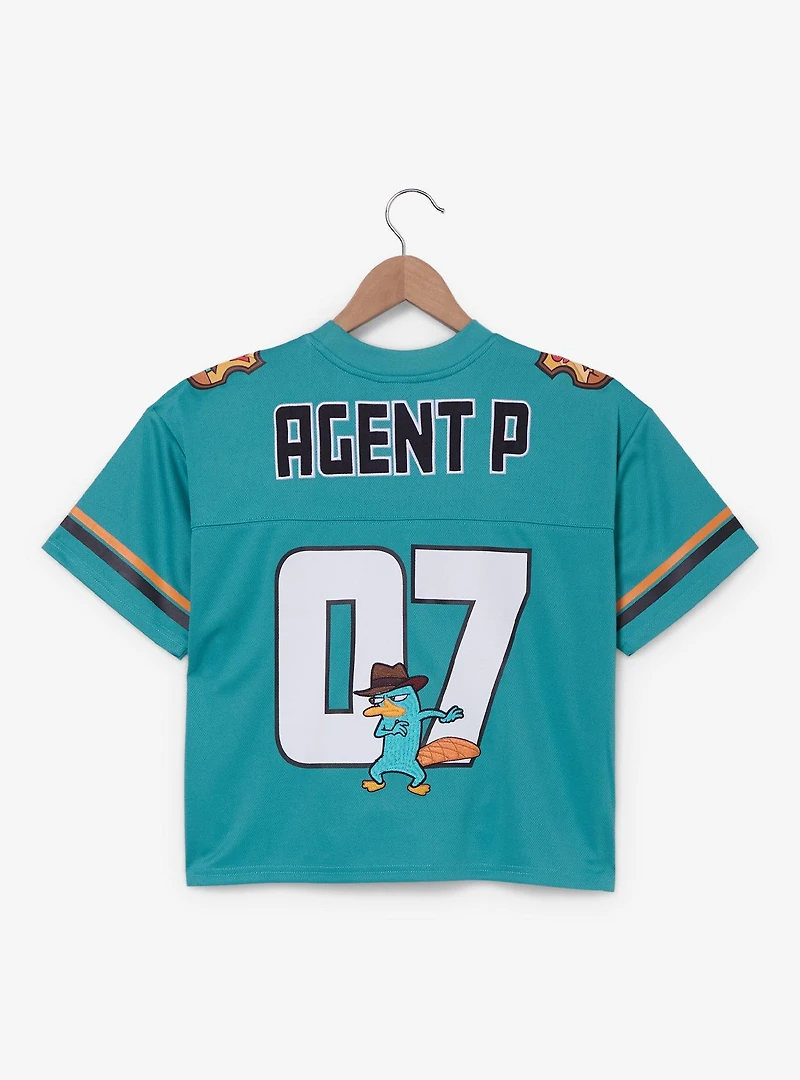 Disney Phineas & Ferb Perry Women's Cropped Football Jersey — BoxLunch Exclusive