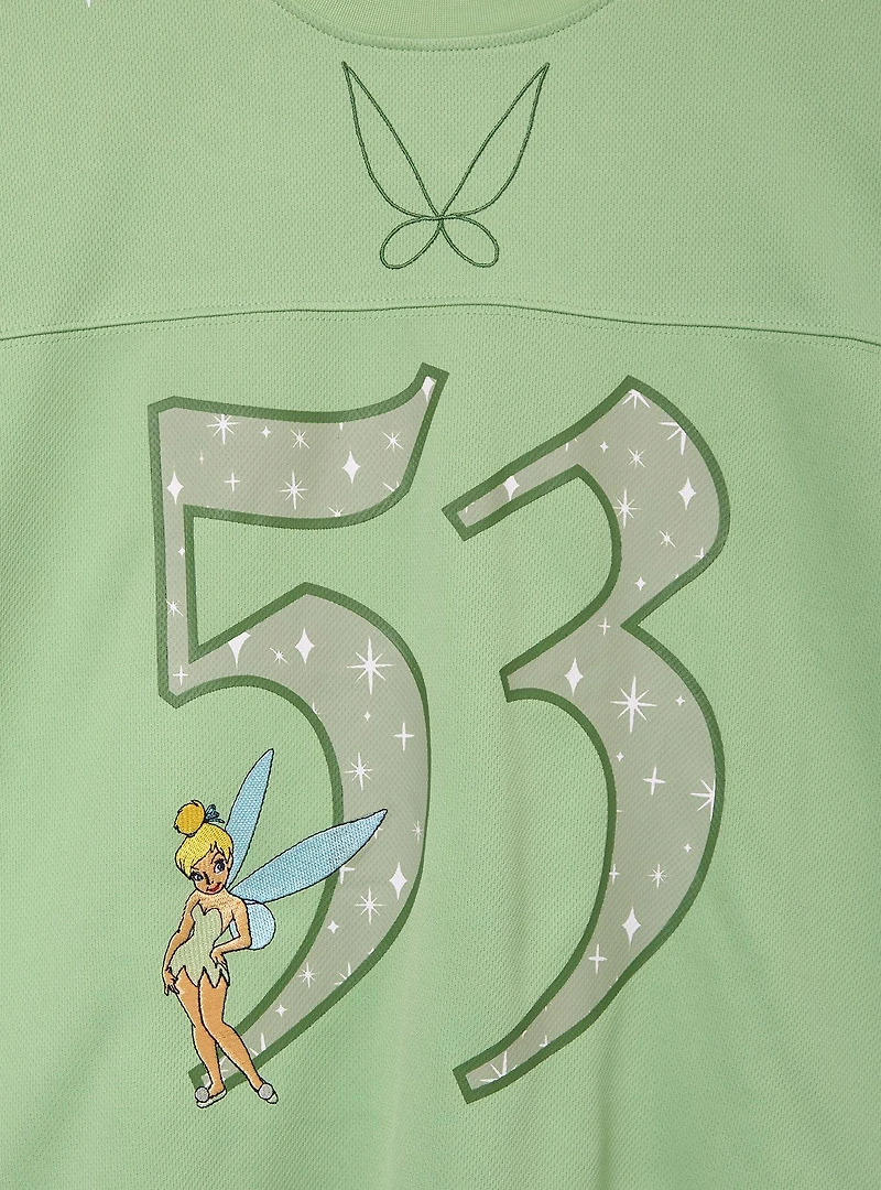 Disney Peter Pan Tinker Bell Women's Cropped Football Jersey — BoxLunch Exclusive