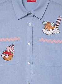Strawberry Shortcake Sweet Treats Women's Plus Long Sleeve Button-Up — BoxLunch Exclusive