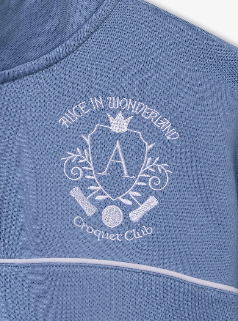 Disney Alice Wonderland Croquet Club Women's Plus Cropped Quarter Zip — BoxLunch Exclusive