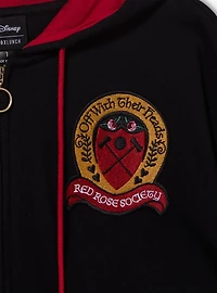 Disney Alice Wonderland Queen Of Hearts Red Rose Society Women's Plus Cropped Zippered Hoodie - BoxLunch Exclusive
