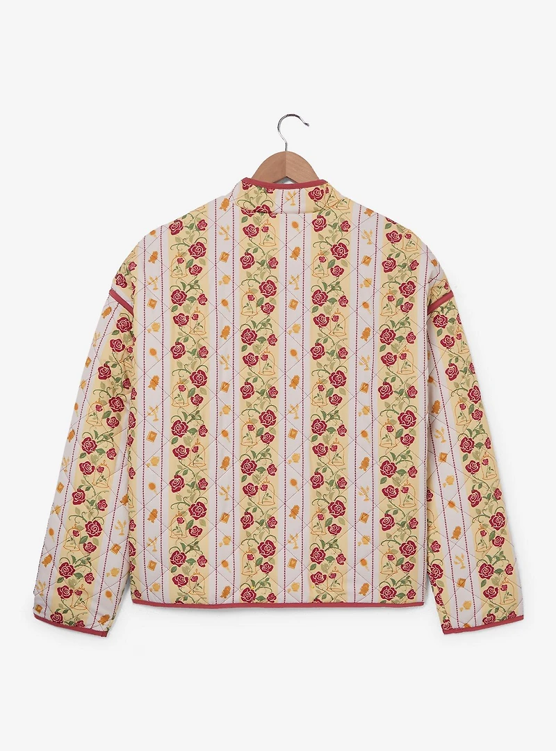 Disney Beauty and the Beast Belle Roses Women's Plus Quilted Jacket - BoxLunch Exclusive