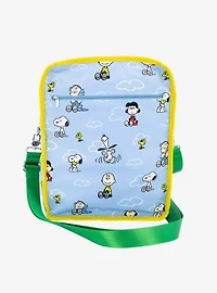 Whatever! Makes You Happy Peanuts Denim Color Block Convertible Mini Backpack