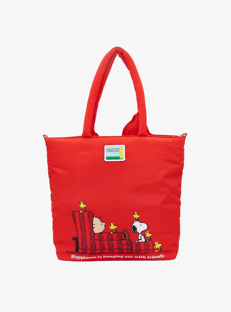Whatever! Makes You Happy Peanuts Snoopy Doghouse Padded Tote Bag