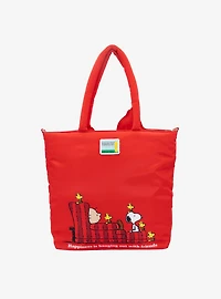 Whatever! Makes You Happy Peanuts Snoopy Doghouse Padded Tote Bag