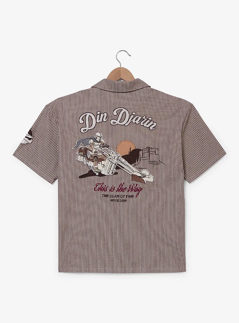 Star Wars The Mandalorian Din Djarin Striped Mechanic Woven Button-Up - BoxLunch Exclusive