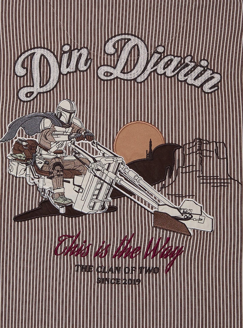 Star Wars The Mandalorian Din Djarin Striped Mechanic Woven Button-Up - BoxLunch Exclusive