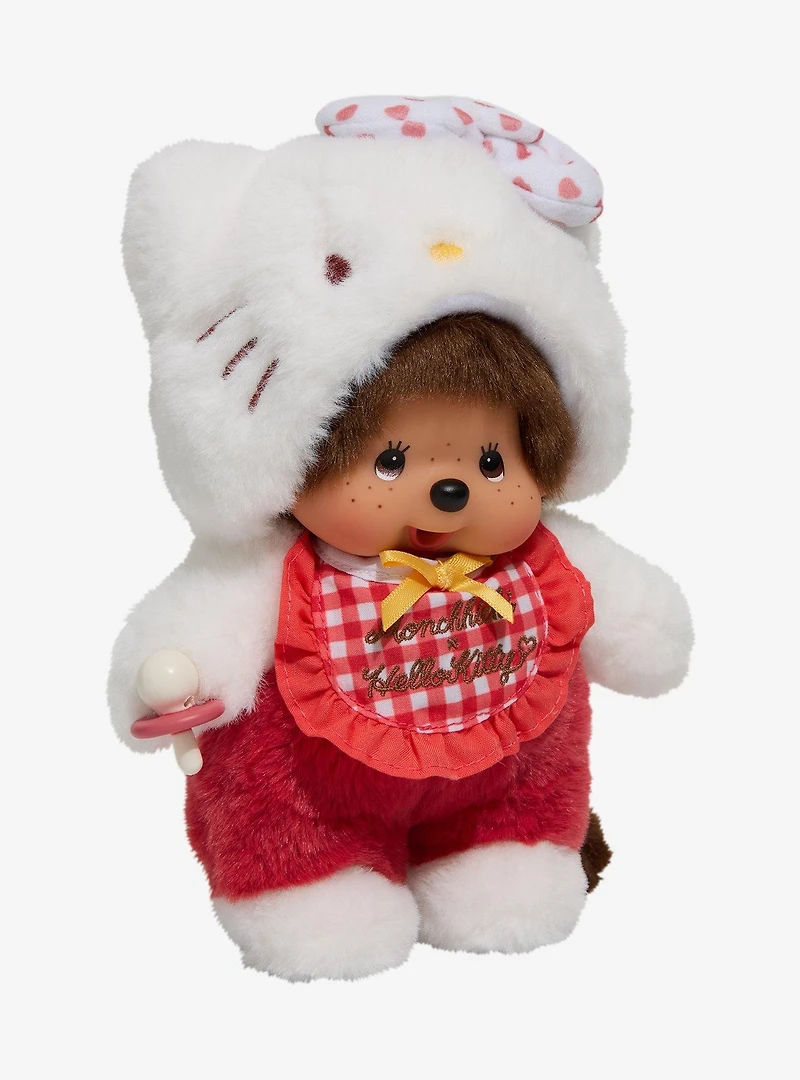 Monchhichi x Sanrio Hello Kitty Gingham Bib 7 Inch Plush