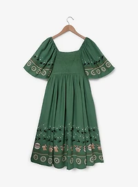 Star Wars The Mandalorian Grogu Patterned Flutter Sleeve Dress - BoxLunch Exclusive