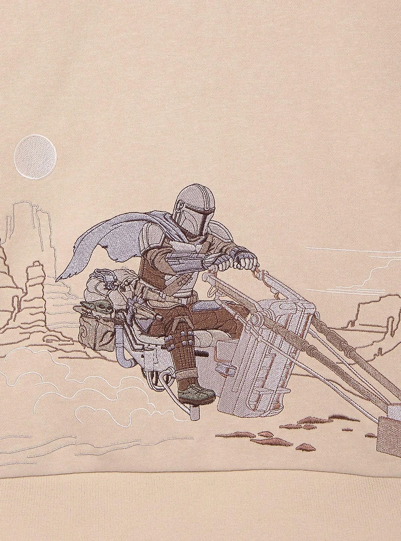 Star Wars The Mandalorian Speeder Bike Scene Embroidered Crewneck - BoxLunch Exclusive