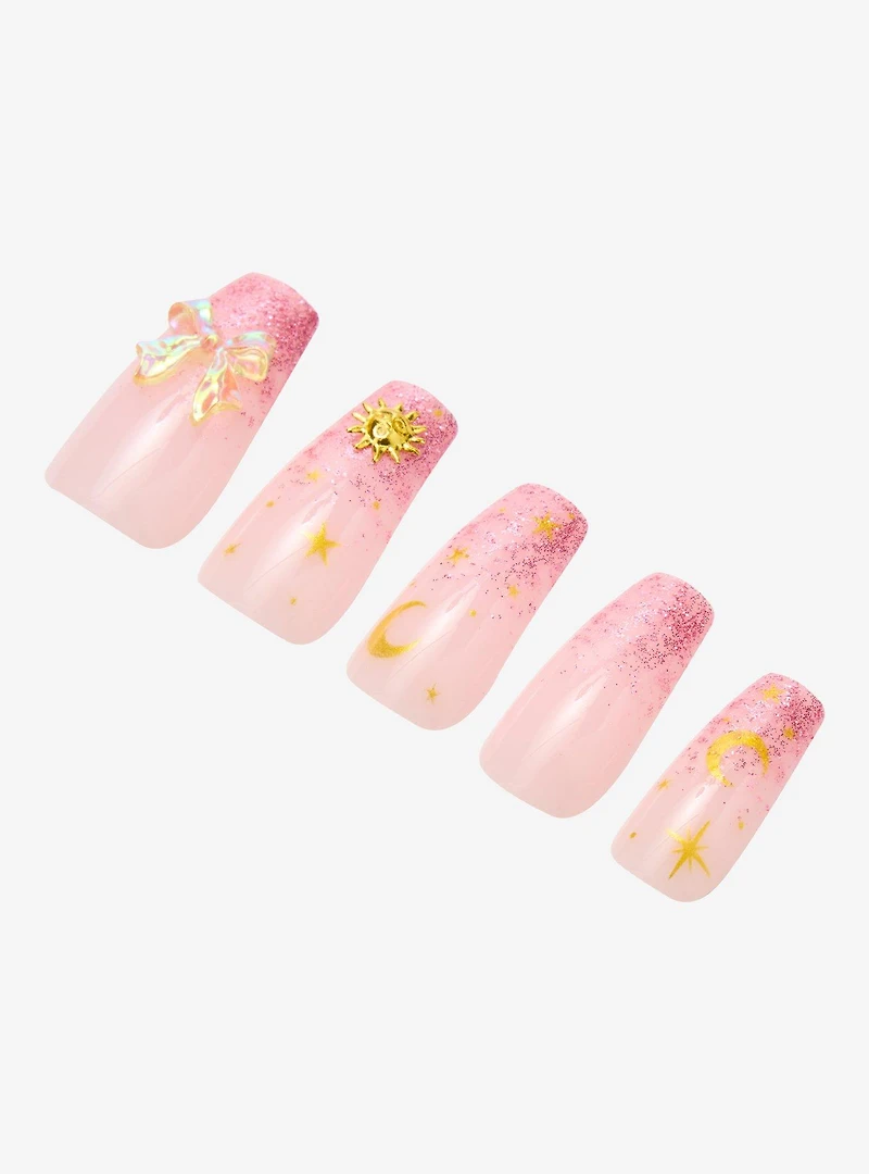 Pink Celestial Icons Faux Nail Set — BoxLunch Exclusive