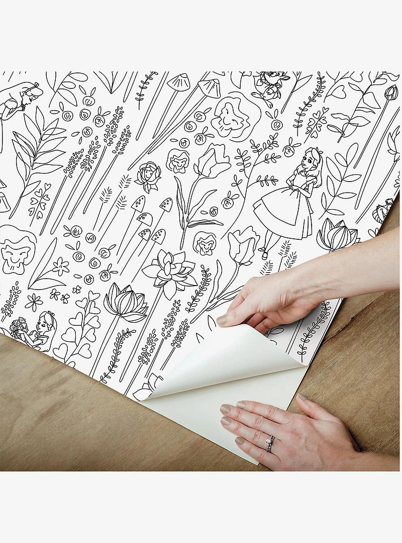 Disney Alice in Wonderland Black Garden Peel & Stick Wallpaper
