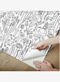 Disney Alice in Wonderland Black Garden Peel & Stick Wallpaper